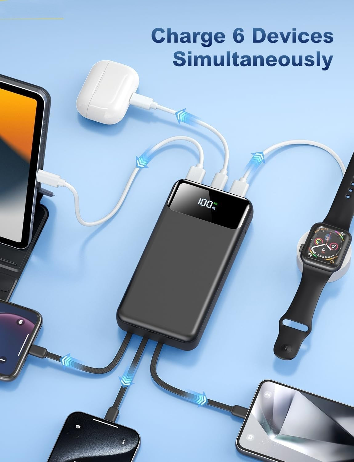 Cargador Portatil Para Celular Iphone Lg Xiaomi ,Bateria Externa Movil 50000Mah